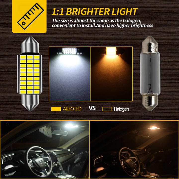 2x C10W C5W LED Canbus LED Festoon 31mm 36mm 39mm 42mm for car Bulb  Interior Reading Light License Plate Lamp White No Error
