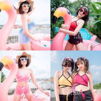 (โปร++) ชุดว่ายน้ำ Bikini ผ้าสคูบ้า ราคาถูก บิกินี่ ชุดว่ายน้ำ ทูพีช บิกินี่ผู้หญิง