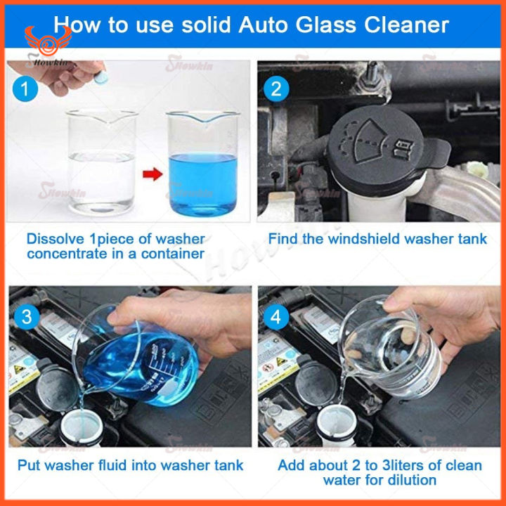 ทำความสะอาดห้องน้ำแก้วแท็บเล็ต-effervescent-ที่ปัดน้ำฝนกระจกหน้ารถที่ดับกลิ่นในรถแข็ง