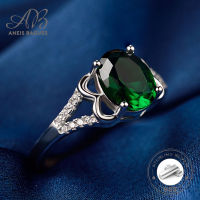 Aneis Bagues New Emerald Simple Stone Finger Ring 925 Sterling Silver Women Jewelry Wedding Engagement Rings Brand Gift