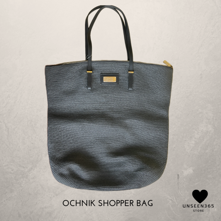 กระเป๋า-แบรนด์ดังจากต่างประเทศ-ทรงกระสอบ-ochnik-สีดำ-bag-ochnik-shopper-bag-black