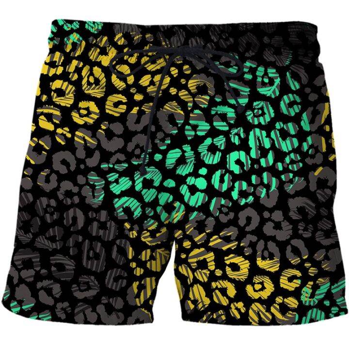 2023-new-fashion-leopard-print-3d-printe-beach-shorts-male-men-board-shorts-anime-short-pants-quick-dry-streetwear-short-homme