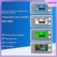 FWFHTP จอ LCD แสดงผล ตัวแสดงความจุแบตเตอรี่ ลิเธียม LiFePO4เซลล์ตะกั่วกรด DC8-100V เครื่องวัดแรงดันไฟฟ้า ของใหม่ มืออาชีพอย่างมืออาชีพ มิเตอร์ไฟฟ้ามิเตอร์