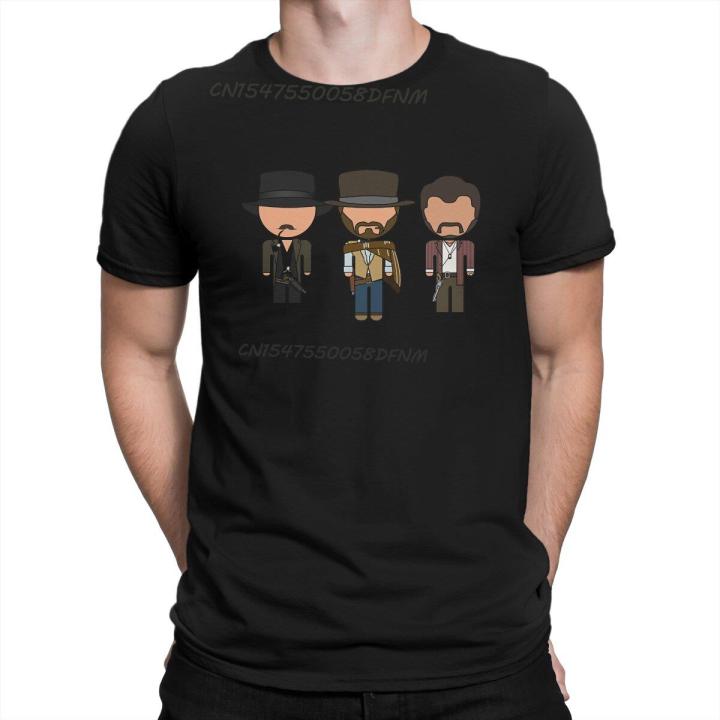the-blocky-vector-eds-classic-t-shirts-men-pure-cotton-anime-t-shirt-camisas-the-good-the-bad-and-the-ugly-film-male-tees-tops