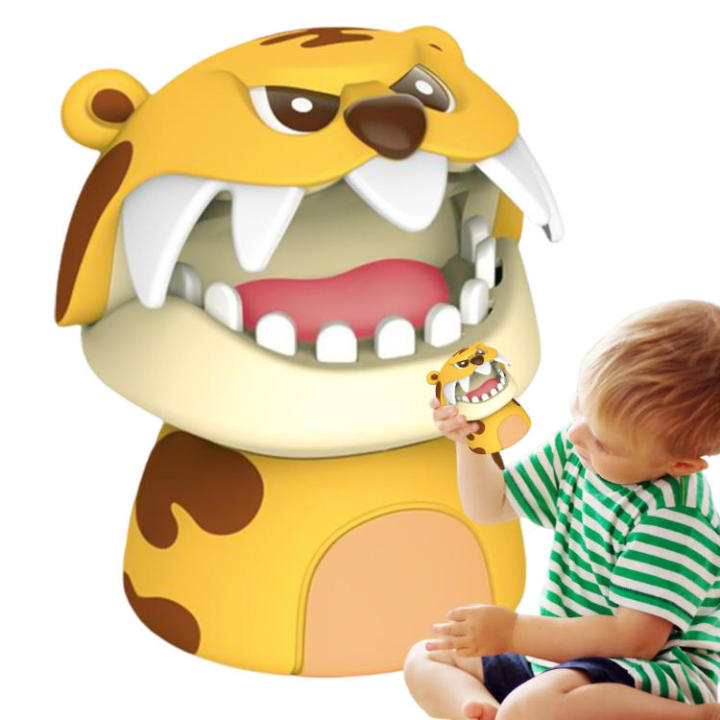 เกมของเล่นกัดนิ้วสำหรับหมอฟันแบบปากต่อปากไดโนเสาร์น่าขันของเล่นสำหรับเด็กหัวเสือ-มังกรคำรามแบบมีสไตล์