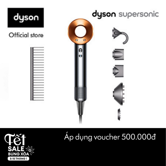 Dyson supersonictm hair dryer hd08 nickel copper - máy sấy tóc - ảnh sản phẩm 1