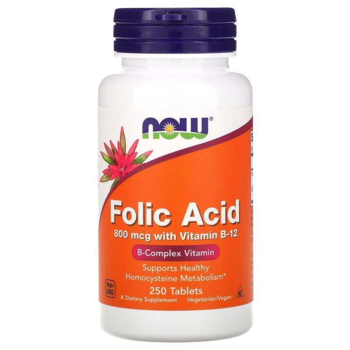 [PRE-ORDER] NOW FOODS FOLIC ACID 800MCG 250 TABLETS – FOLATE SUPPORTS ...