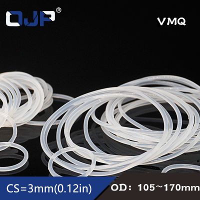 【2023】White Silicon Ring SiliconeVMQ O ring OD*3mm Rubber O-Ring Seal Good elasticity Gasket Washer