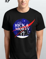 Rack Marty ผู้ใหญ่สีดำ Mens Space SHUTTLE สำรวจทีม NASA โลโก้เสื้อยืด