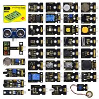 Keyestudio ชุดชุดเซ็นเซอร์37ใน1กล่อง V2.0 Mega กระดานควบคุมเซ็นเซอร์สำหรับ Arduino อิเล็กทรอนิกส์โมดูล37ชิ้น