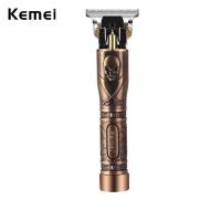 ┅ Kemei T9 Cordless Barber Shop Hair Clipper Men All Metal 0mm Baldheaded Hair Trimmer Beard Shaver Fast Charging Haircut Machine