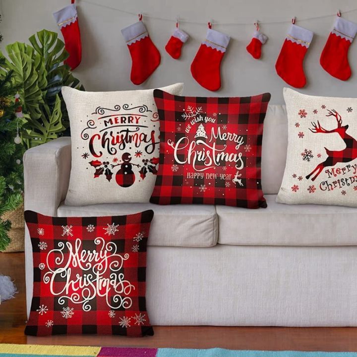 Christmas Decorations Christmas Pillow Covers 18 x 18 Inches Set ...