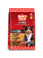 Bingo Star Hi-Pro อาหารสุนัขโต บิงโกสตาร์ ไฮโปร (โปรตีน25%) รสเนื้อแกะ ถุง1กิโลกรัม/กระสอบ10กิโลกรัม