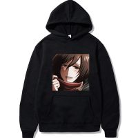 Jsyc เสื้อฮู้ดดี้ แบบสวมหัว ลาย Attack On Titan Mikasa Ackerman Ullzang สไตล์เกาหลี เข้าได้กับทุกชุด ของขวัญวันวาเลนไทน์ สําหรับผู้ชาย GS