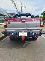 กันชนท้ายเหล็กมิตซูบิชิ strada ไฟ Led หนา4มิลแถมห่วง 1 คู่ กันชนออฟโรด strada rear off road bumper