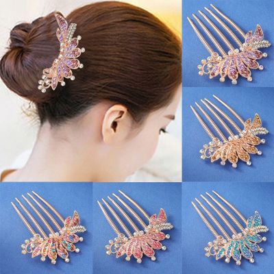 Korean crown five tooth Rhinestone comb hair accessories, fashionable and exquisite headwear