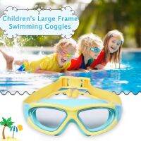 Professional Outdoor Swim Goggles for 3-12 Years Children Boys Girls Soft Anti-Fog Kids Swimming Glasses with Earplugs