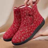 [COD] Old shoes womens velvet thickened warm old lady grandma large size Northeast frost-resistant tired feet high boots