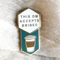 【cw】 This Accepts Bribes Enamel Pin Fashion Lapel Pins Dungeon Brooch DND Tabletop Gamer Badge