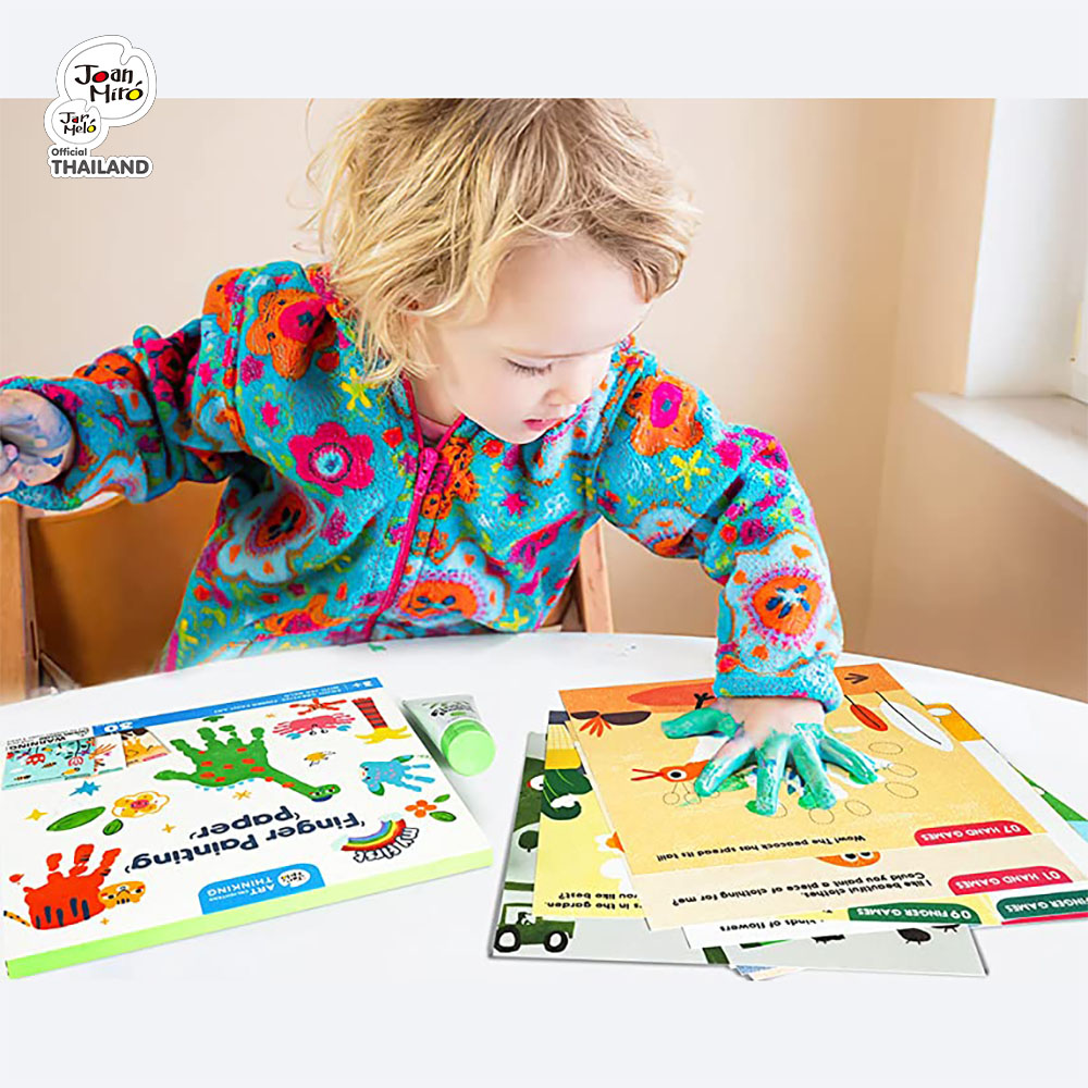Joan Miro สมุดกิจกรรมเล่นคู่ฟิงเกอร์เพ้นท์ Enlightenment Finger Paint Paper เหมาะสำหรับเสริมพัฒนาการเด็ก 3 ขวบ