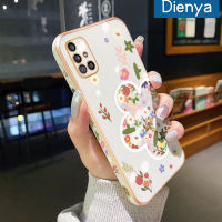 Dienya เคส M40s ปลอกสำหรับ Samsung Galaxy A51 4G A51 5G UW 5G A51 5G UW ลายดอกไม้น่ารักสวยงามและมีสีสันนิ่มหรูหราชุบเคสมือถือขอบสี่เหลี่ยมเคสซิลิโคนฝาหลังแบบเต็มเคสกันกระแทกกล้อง