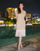 Bysasi Gela dress เดรสคล้องคอฟู่ผ้ากริตเตอร์ (Pre order 7 Day) SSAW2270011