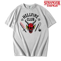 แขนสั้นโอเวอร์ไซส์เสื้อยืด พิมพ์ลาย Hellfire Club Stranger Things 4 สําหรับผู้ชายS-4XL  FO0D