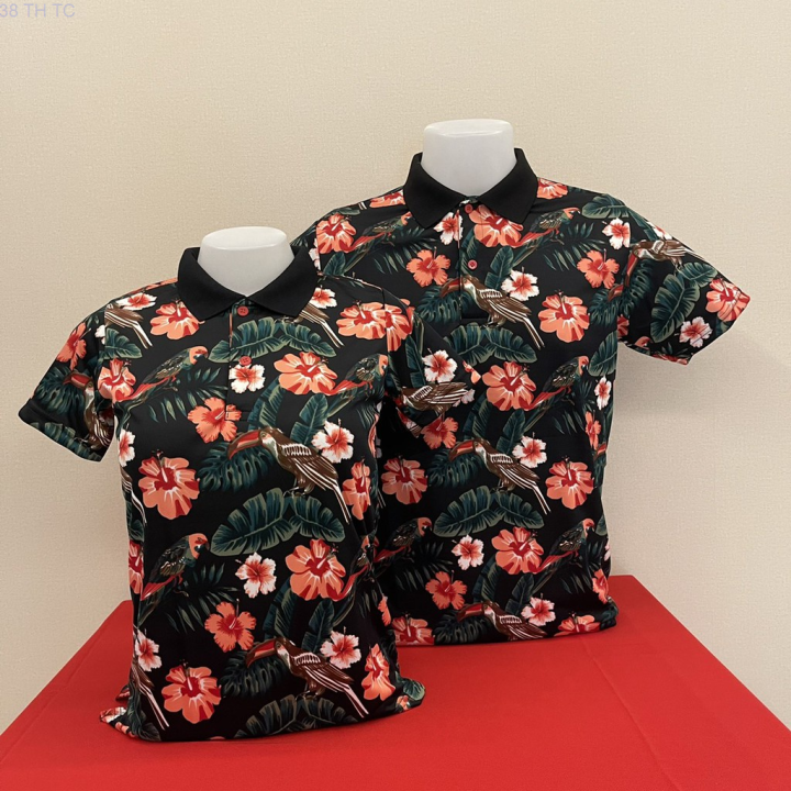 high-quality-polo-shirt-microfiber-flower-pattern-fast-drying-easy-to-wash