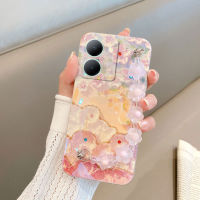 เคส Vivo Y36 5G พร้อมสายคล้องข้อมือสุดน่ารัก ดอกซากุระเงาสวย ลายดอกไม้ ปลอกซิลิโคนนิ่ม vivo Y36 5G เคสโทรศัพท์