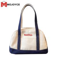 MOJOYCEWomen กระเป๋าผ้าใบแคนวาสสีกระเป๋าถือลายอักษรแนววินเทจสำหรับผู้หญิงความจุมากกระเป๋าถือเรโทร