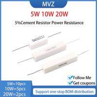 5W 10W 20W 5 Cement Resistor Power Resistance 6.8R 7.5 8 8.2 10 12 15 R 18 20 22 24 25 27 Ohm 30 33 36 39 43 47 50 51 56 Ohm