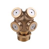 1/2 Inch Mist Water Sprayer 4 Head Horticultural Atomization Nozzle Garden Spray Cooling Mist Brass Garden Tools