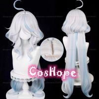 Genshin Impact Focalors Cosplay Wig Furina Wig Silver White Blue Wig Cosplay Anime Cosplay Wigs Heat Resistant Synthetic Wigs