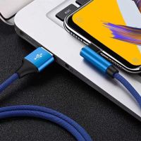 DEZHA 5A ข้อ90องศาสายชาร์จเร็วปลอกทอ5A ข้อศอกเดี่ยวสาย USB ชาร์จไว USB C สายชาร์จโทรศัพท์มือถือเคเบิล