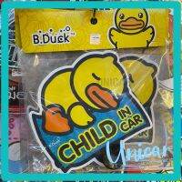 ป้ายมีเด็กในรถ Child in Car รถยนต์ แบบจุ๊บ ติดด้านใน ดึงออกได้ ลาย B Duck เป็ดนอน 1ชิ้น