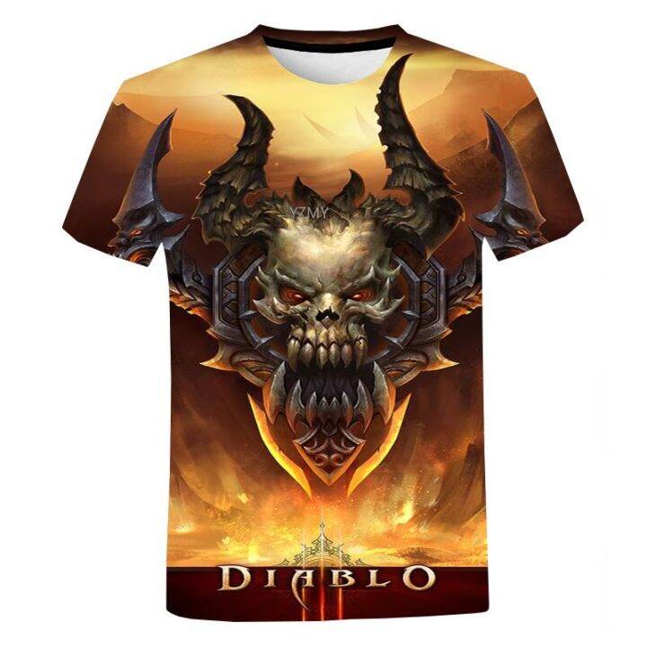 ผู้ชายผู้หญิง-diablo-3d-พิมพ์-t-เสื้อแฟชั่นฤดูร้อน-harajuku-streetwear-เสื้อลำลองแขนสั้น