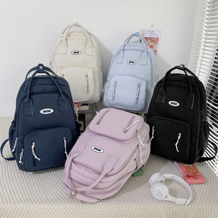 กระเป๋าเป้นักเรียนมัธยมหญิงกระเป๋านักเรียนสไตล์-ins-กระเป๋าเป้สะพายหลังญี่ปุ่นเรียบง่ายเป็นที่นิยมกระเป๋าเป้เดินทางผ้าไนลอนความจุขนาดใหญ่