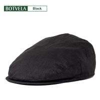 BOTVELA Flat Cap for Men Women 100 Linen Newsboy Caps Lightweight Driver Ivy Hat Bakerboy Hats Summer Boina