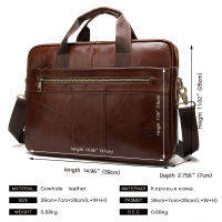 WESTAL Mens Briefcases Bag Men Leather Laptop Bag for Document Mens Office Portable Shoulder Bags for Man Business Totes 8523