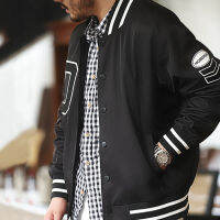 Fast Shipping Madiden Pretend To Be American Retro Black Letter New Baseball Uniform Vibe Wind Buckle Sports Jacket Coat