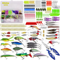 ShiningLove 301PCS Fishing Lures Tackle Box Bass Fishing Baits Including Kit For Lures Hooks Line Cutter Jig Head For Bass Trout Salmon