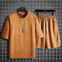 ชุดสูทตั้งแขนสั้น2ชิ้นสำหรับผู้ชาย,ใหม่เสื้อผ้าแนวสตรีทสวมใส่สบายชุดลูกบอลยางเล็กชุดสูท Gratis Ongkir 2023
