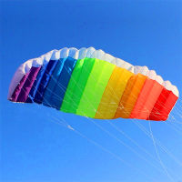 จัดส่งฟรีขนาดใหญ่ Rainbow Dual Line Stunt Power Kite Boarding Kite Line Parafoil Kitesurf Windsock Inflatable Kites โรงงาน