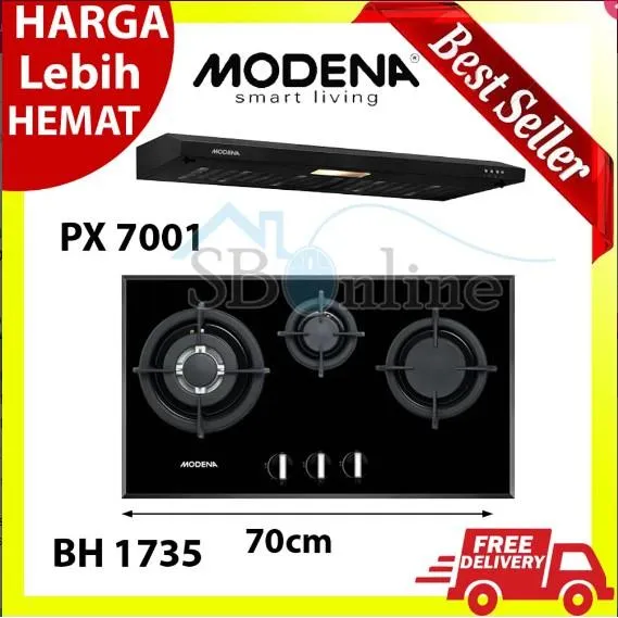 Paket Kompor Tanam Modena Hob BH 1735 Dan Cooker Hood Slim Hood PX 7001 ...