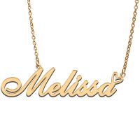 Love Heart Melissa Name Necklace for Women Stainless Steel Gold amp; Silver Nameplate Pendant Femme Mother Child Girls Gift