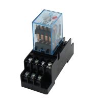 【CC】ஐ  1 set MY4NJ Electromagnetic Relay 12V 24V 36V 48V 110V 220V 380V Coil 4NO 4NC Rail 14 pins   Base relay