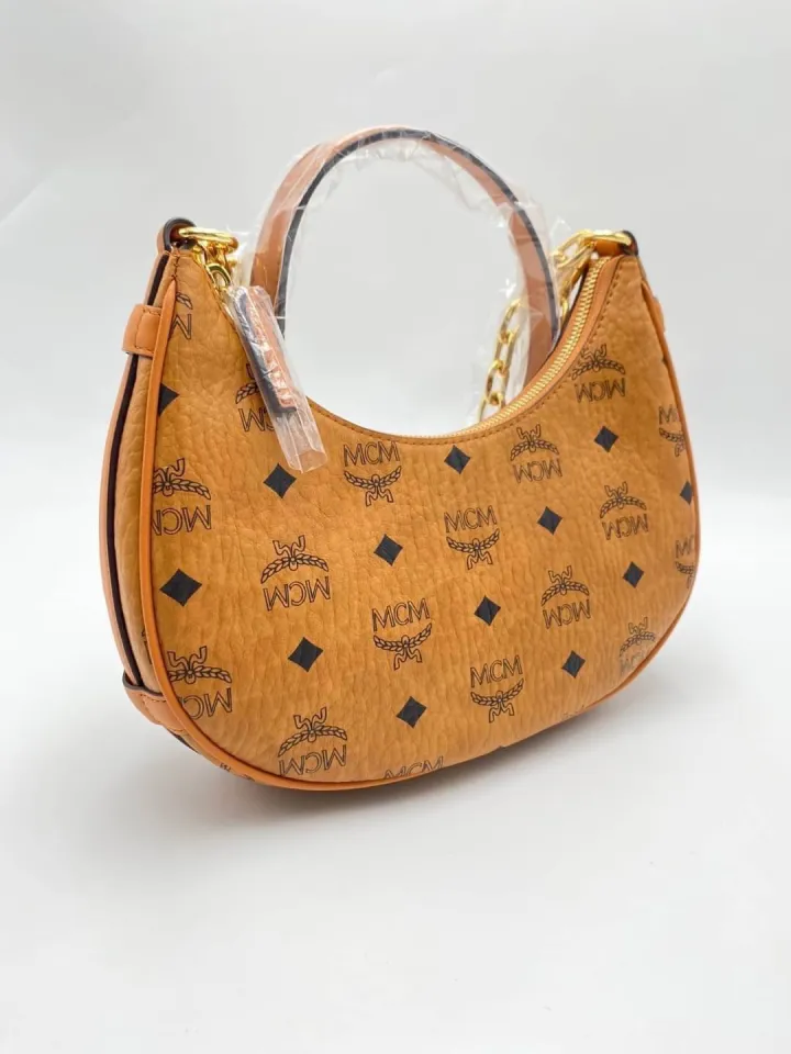 MCM Aren Small Crescent Hobo Bag