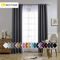 NICETOWN Blackout Window Curtains Drapes for Living Room Grommet Rod Pocket Hooks Top Spring Decorations Gift for Home Drapes