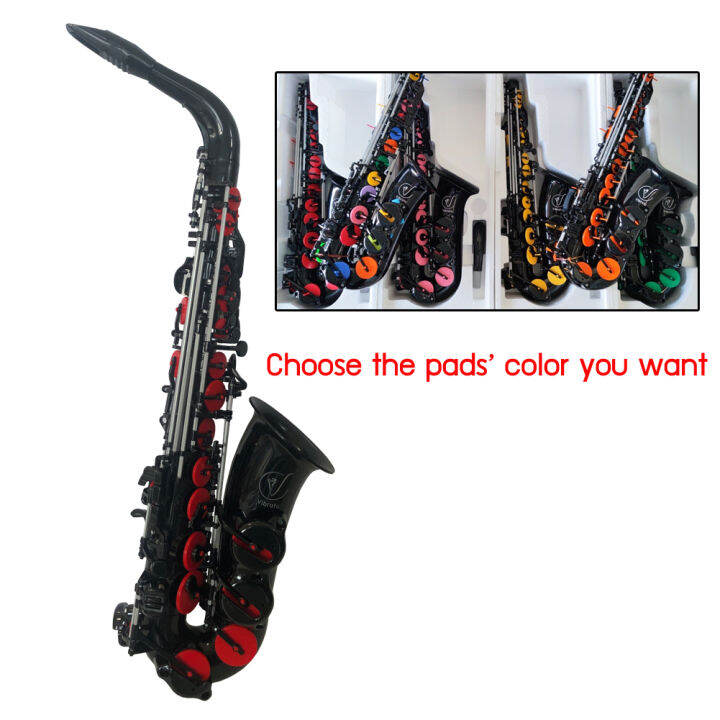 Vibrato Saxophone Alto แซกโซโฟน อัลโต้ รุ่น A1 SIII Glossy Black Edition Polycarbonate สี แดง