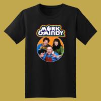 Mork &amp; Amp Mindy Movie รายการทีวีผู้ชายเสื้อยืดสีดำขนาด S ถึง3XL